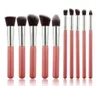 Profesjonalne 10 sztuk Czarny / Złoty Makijaż Szczotki Zestaw Beauty Foundation Kabuki Brush Cosmetics Makijaż Szczotki Zestaw Narzędzia