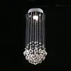 Modern K9 Crystal Chandelier Chain Chandelier Lighting Spiral Drop Crystal Lighting Chandeliers Trappljus för trappa