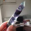 120 g 100 % natürliche Doppelpunkte aus violettem und grünem Fluorit-Kristallstab, heilende Kristallpunkte, Heimdekoration, Ornamente