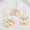 4PCS Wedding Accessories Golden Bridal Pearl Hairpins Flower Crystal Rhinestone Hair Pins Clips Bridesmaid Women Jewelry clip&pin