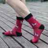 Chaussettes pour hommes en gros - 10 pièces = 5 paires/lot dessin animé mignon cheval hommes femmes coloré coton peigné cadeaux de mariage de haute qualité heureux drôle britannique S