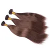 Nouvelle Arrivée 4 Extensions de Cheveux Malaisiens Brun Chocolat Soyeux Droit Brun Foncé Malaisiens Armure de Cheveux Humains Bundles 3Pcs Lot 5772815