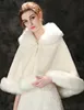 Winter Wedding Cloak Bridal Faux Fur Wraps Warm shawls Outerwear Korean Style Women Jacket Prom Evening Party PDK059