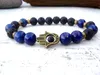 SN0295 Fashion Design Jewelry Lapis Lazuli Hamsa bracelet Lava Hamsa bracelet Lapis and Lava Man Good Luck bracelet217u