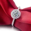 Original 925 Silber Luxus Ring 1ct NSCD Simulierte Diamant-Verlobungsringe für Frauen Marke Schmuck 18 Karat Weißgold Plattiert