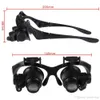 Hot 10X 15X 20X 25X magnifying Glass Double LED Lights Eye Glasses Lens Magnifier Loupe Jeweler Watch Repair Tools glitter2008