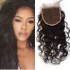 Wet And Wavy Lace Top Closure Free Part Virgin Brazilian Water Wave Closure With Baby Hair 100% Human Hair G-EASY