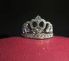 925 STERLING Gümüş Elmas Prenses Taç Yüzüğü Kadın Koreli Lüks Düğün veya Nişan Yüzüğü trend belirleyici ev baskısı hazine