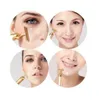 Venta al por menor que adelgaza la cara 24k Oro Vibración Belleza facial Rodillo Masajeador Stick Lift Estiramiento de la piel Arrugas Stick Bar Cara Cuidado de la piel regalo