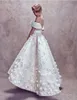 AHI Studio Studia Ball Suknie Wieczorne Suknie Custom Make Weight 3D Floral Haft Off Ramię Dubaj Arabska Długość Długość Prom Dress