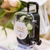 FREE SHIPPING 100PCS Clear Mini Rolling Travel Suitcase Favor Box Wedding Favors Party Reception Candy Package Baby Shower Ideas