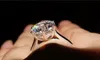 4Carat estilo europeu e americano SONA diamante sintético noivado ou Wedding Ring 925 Genuine Sterling Silver Jewelry Anel Pt950 Stamped