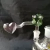 Pot de coeur de roses, bangs en verre en gros, conduites d'eau en verre de brûleur à mazout, accessoires de tuyaux de fumée