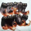 Ombre cabelo castanho 7 pçs / lote malaio ondulado cabelo humano lindo cor pouplar cabelo novo