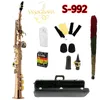 Neue Ankunft S-992 Yanagisawa Messing Sopran Saxophon B Flachgoldlack Saxophon Professionell Spielen Yanagisawa Musikinstrumente