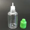 Top Quality 1500 Pz / Cartone Bottiglia in PET 30 ml Bottiglie vuote Flacone contagocce in plastica con tappo a prova di bambino E Bottiglie di olio liquido 1 oz