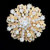 Moda vintage Venda Quente Impressionante Diamante Flor Broche de Casamento Nupcial Traje Pins Broches Presente Elegante Pinos de Alta Qualidade Venda Quente