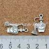 MIC 100 adet / 1 grup Antiqued Gümüş Çinko Alaşım Tek taraflı tasarım Parfüm Şişesi Charms 17x24mm DIY Takı