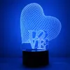 Love Night Light Love 3D Protection de l'environnement Énergie USB HOME LUMIÈRES DÉCORATIVES Intelligentes Atmosphère 3D Light1153833