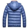 Wholesale- Men's Winter Jacket Padded Hooded Slim Fitness Quilted Parka Thick Warm Parka Men New Coats Zipper Cotton Coat Male 113