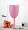 304 Stainless Steel Wine Glass 9 Colors Double Wall Insulated Metal Goblet With Lid Red Wine Mugs Christmas Chicken Bar drinking tools