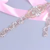 Przezroczysta perła krinekarna do sukien ślubnych Pasek przez szycie żelazne plastry haftowe aplikacje Sashes Rose złoto srebrne szarfy ślubne L459937378