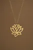 Trendy big lotus pendant Floral style of plants women's neclaces