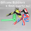 Silicone Smoking Showerhead Bong Recycler Bubbler Silicone Hammer Waterpipes Unbreakable With 4mm thickness 18.8mm Quartz nail