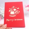 Carte de Noël 3D Cartes postales Pop Up Cartes de vœux Invitations de fête de cloche de Noël Carte en papier Souvenirs personnalisés faits à la main