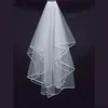 Cheap Two Layers Wedding Veils with Comb White Ivory with Satin Edge for Wedding Accessories Bridal Veils