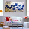 100% peint à la main belles fleurs bleues peinture à l'huile sur toile moderne Style Simple peintures d'art mural pour la décoration de la maison