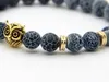 2016 New Design Bijoux en gros 8mm Géanie Agate Pierre Or Pierre Or, or rose, Cadeau de fête des bracelets de chouette argentée