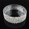 Nouveau bracelet Bangle Luxury Shinning Hingestone blanc Bracles pour femmes mariée 1 2 3 4 5 ROWS Fashion Elegant Elastic Wedding Brac9935385