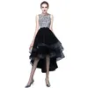 Черный Короткие передний Бэк Бальные платья принцессы Платье-де-феста Элегантный Sequined выпускном платье Homecoming платья