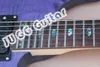 MONSTER AXE Super Thin Herman Li EGEN18 Signature Chitarra elettrica Viola trasparente Piatto collo ultraveloce Abalone Tastiera rotonda Intarsio