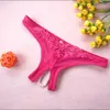 Lace Hollow-out Pérola Massagem G-string Lingerie Sexy Virilha Aberta Tangas Cueca Sem Costura Cuecas das Mulheres calcinha de Renda