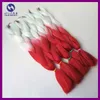 10PCSLOT 100G OMBRE Two Tone Jumbo Braiding Synthetic Jumbo Braid Hair White Red Color6815595