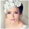 Koreańska biżuteria ślubna z perłami ręcznie robionymi koronkowym nakryciem głowy Kwiat Hair Akcesoria ślubne nałożenie normy Whole280o