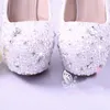 White Pearl Elegant Honeymoon Pumps Rhinestone Wedding Dress Shoes Gorgeous Bridal Shoes 14cm Super High Heel Heels Plus Size