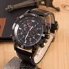 Neue Business Man Uhren WEITE Radfahren Sport Militär Armee Uhr Lederarmband Racing Cool Boy Quarz-Armbanduhren