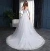 Bröllopsklänning Charmig Bateauty Bridal Viel Princess Off Shoulder Bröllop Klänningar Brudklänningar Med Sash Bow Sweep Train Custom Made BD04