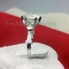 Vecalon fashion korona obrączka dla kobiet okrągły krój 3ct imitacja diamentu Cz 925 Sterling Silver kobieta obrączka zaręczynowa