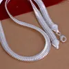 Heavy 71g 10MM flat snake necklace sterling silver plate necklace STSN209,wholesale fashion 925 silver Chains necklace factory direct sale