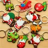 Mini Ojciec Dekoracje Choinkowe Święty Mikołaj Keychain Xmas Children Gifts Creative PCV Soft Brelbeat Style Losowo