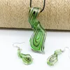 6sets twist mix colors murano lampwork glass necklace earring jewelry set fashion jewelery set murano jewelry set