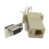 Partihandel 100st/Lot DB9 Kvinna till RJ45 Kvinna F/F RS232 Modular Adapter Convertor Extender