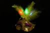 LED Butterfly Masks Sequined Party Mask Halloween Led Party Mask Adult Kids Venetian Luminous Fluff Mask Christmas Flash Masquerade Masks