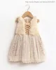 baby Girls 1 to 7 years winter floral tulle dresses, children lace clothes, retail kids boutique fall/spring clothing, R1ES12DS-86