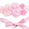 Chic Maternity Sash Newborn Photo Prop Flower Girls Bridal Rhinestone Belt Girls Handmade Flower Belt HJ121