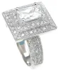Vecalon 패션 약혼 웨딩 밴드 반지 여성을위한 설정 2ct 시뮬레이션 다이아몬드 Cz 14KT 화이트 골드 채워진 여성 손가락 반지